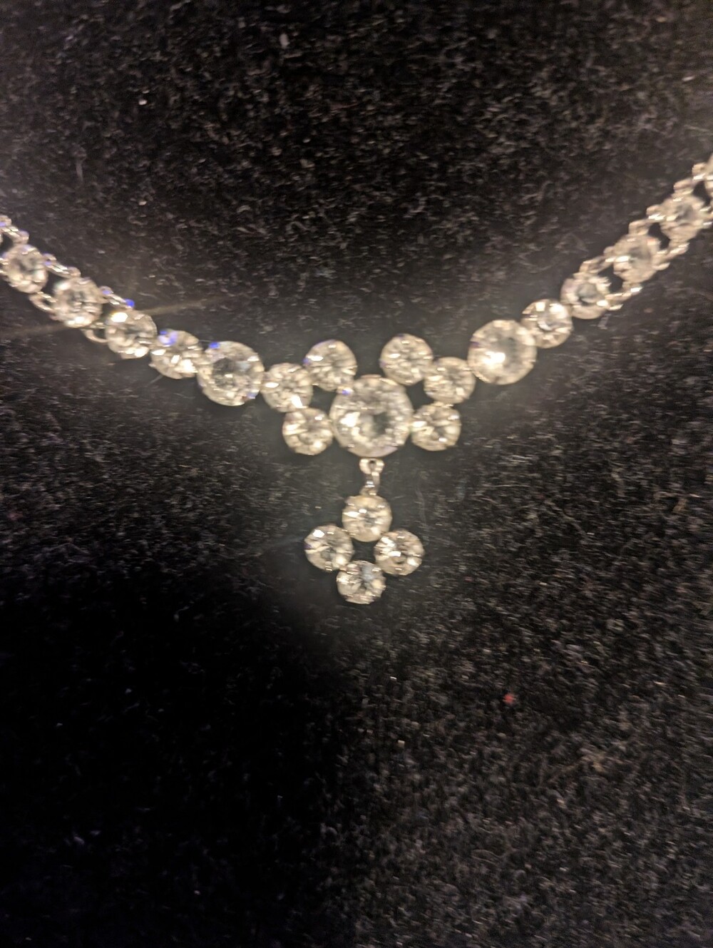 10k WG Swaroski Crystal Necklace